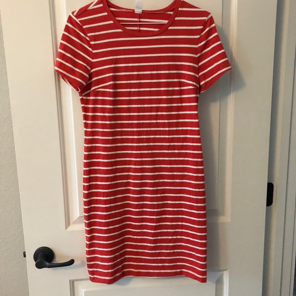 Salmon stripped short dress - Picture 1 of 1